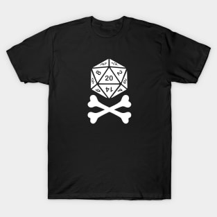 20 Sided Die And Crossbones T-Shirt